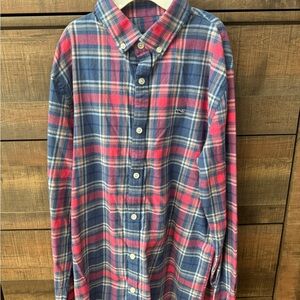 Vineyard Vines Blue and Pink Plaid Button-Down Shirt